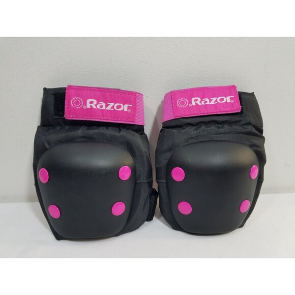 Razor Bike Pad set Knee pads Wrist supporst youth childs size Pink Black - Picture 2 of 5